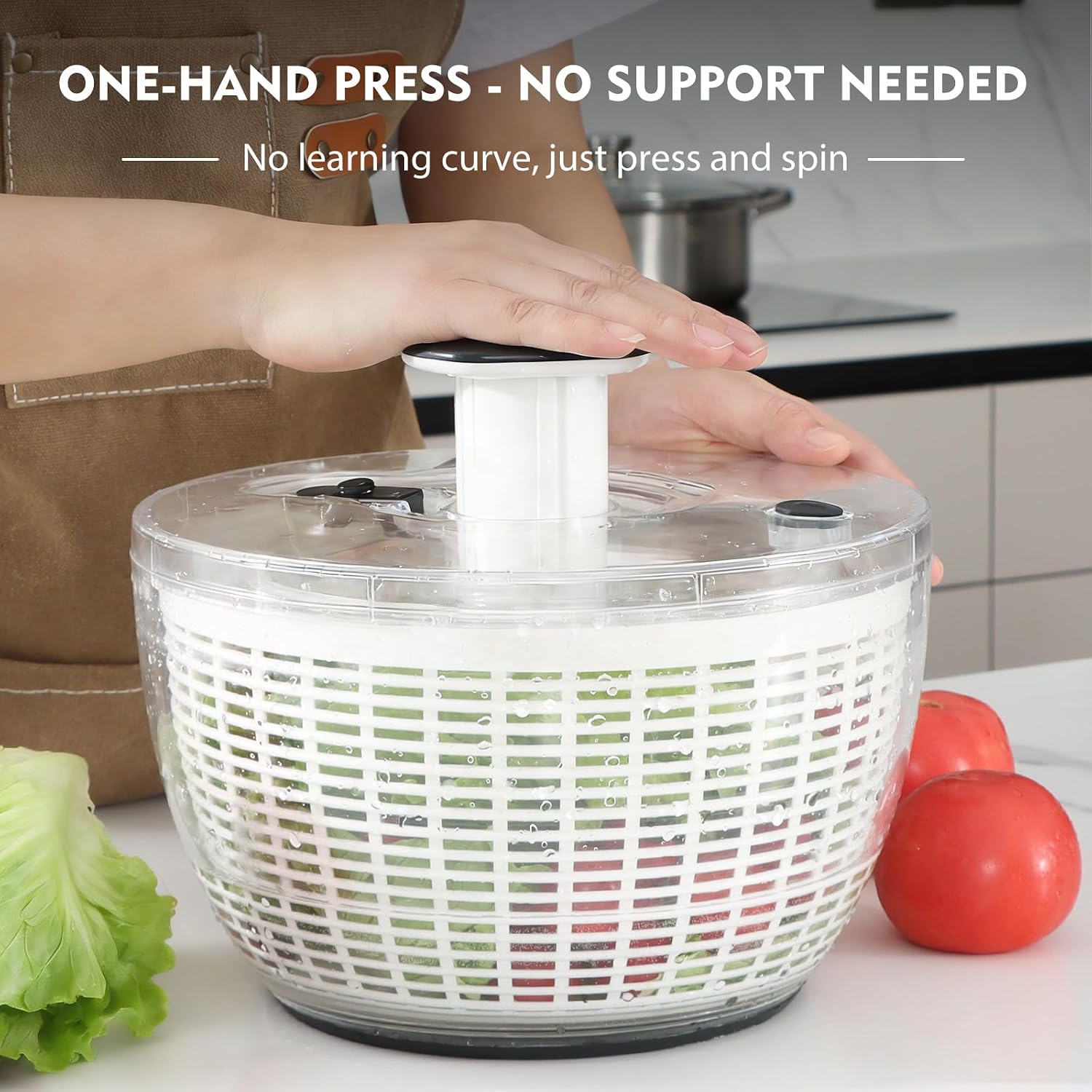 6.3 QT Salad Spinner With Full - Salad Spinner ulasan dan harga