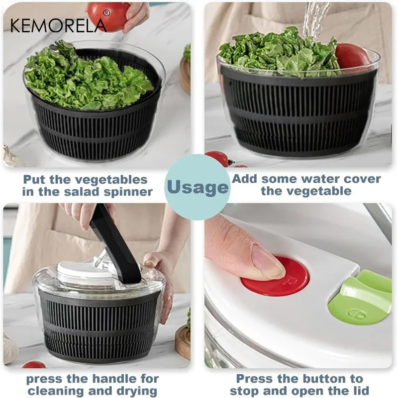KEMORELA 3L Vegetable Spinner  - Salad Spinner ulasan dan harga