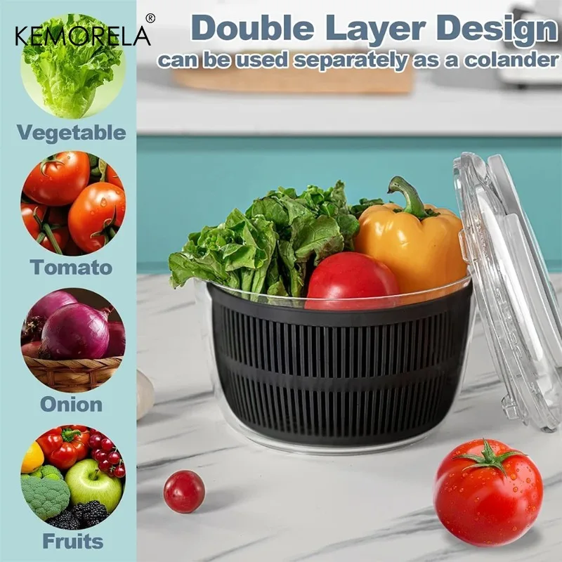 KEMORELA 3L Vegetable Spinner  - Salad Spinner ulasan dan harga