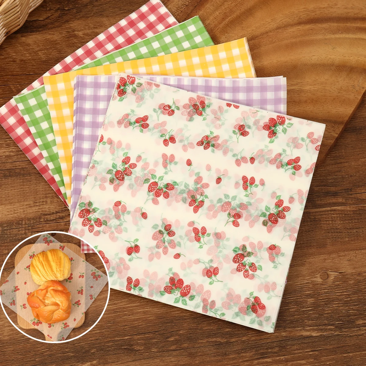 50Pcs Oilproof Wrapping Paper  - Kitchen Gadgets Gifts ulasan dan harga
