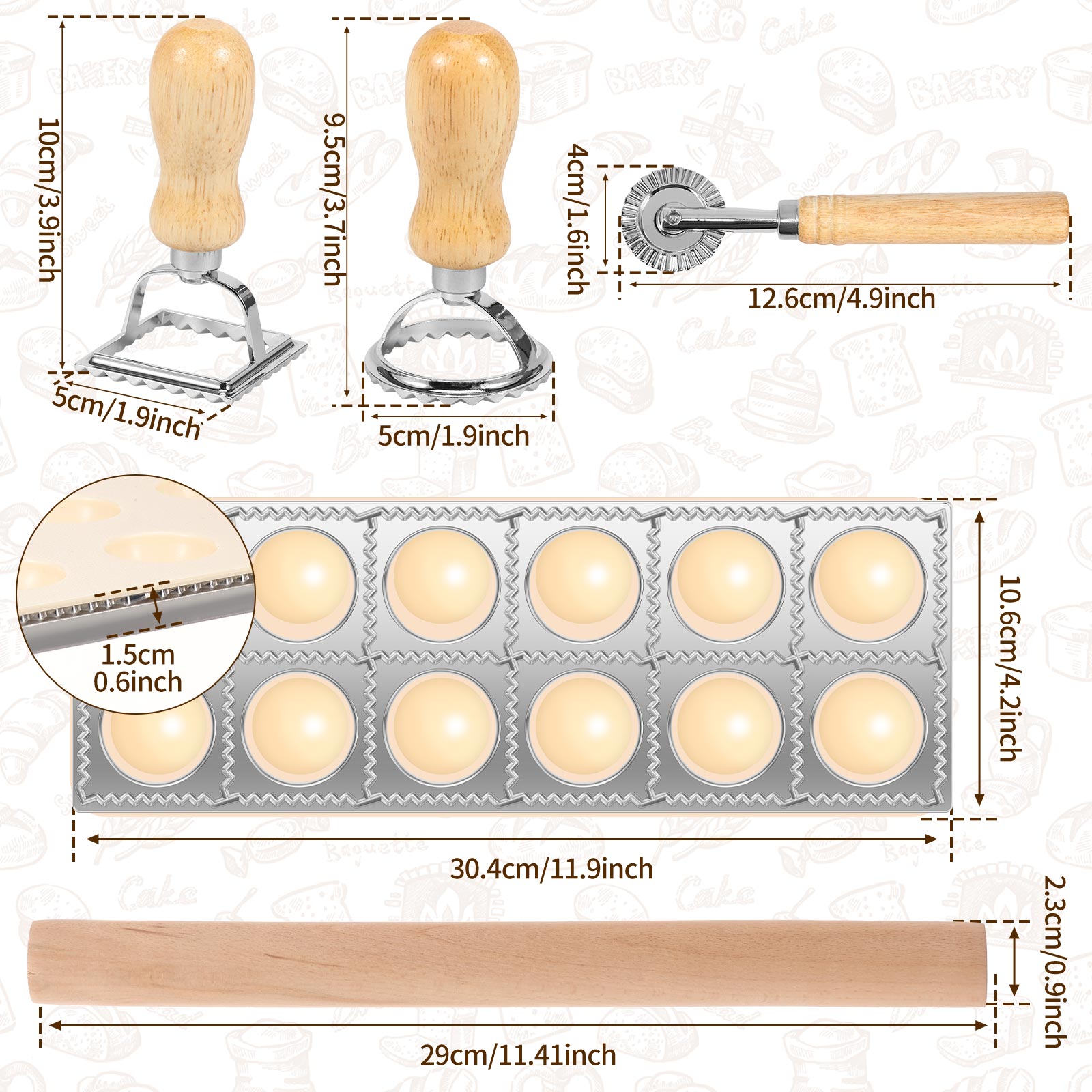 4/5/7Pc Ravioli Maker Mold Set - Kitchen Gadgets Under $10 ulasan dan harga