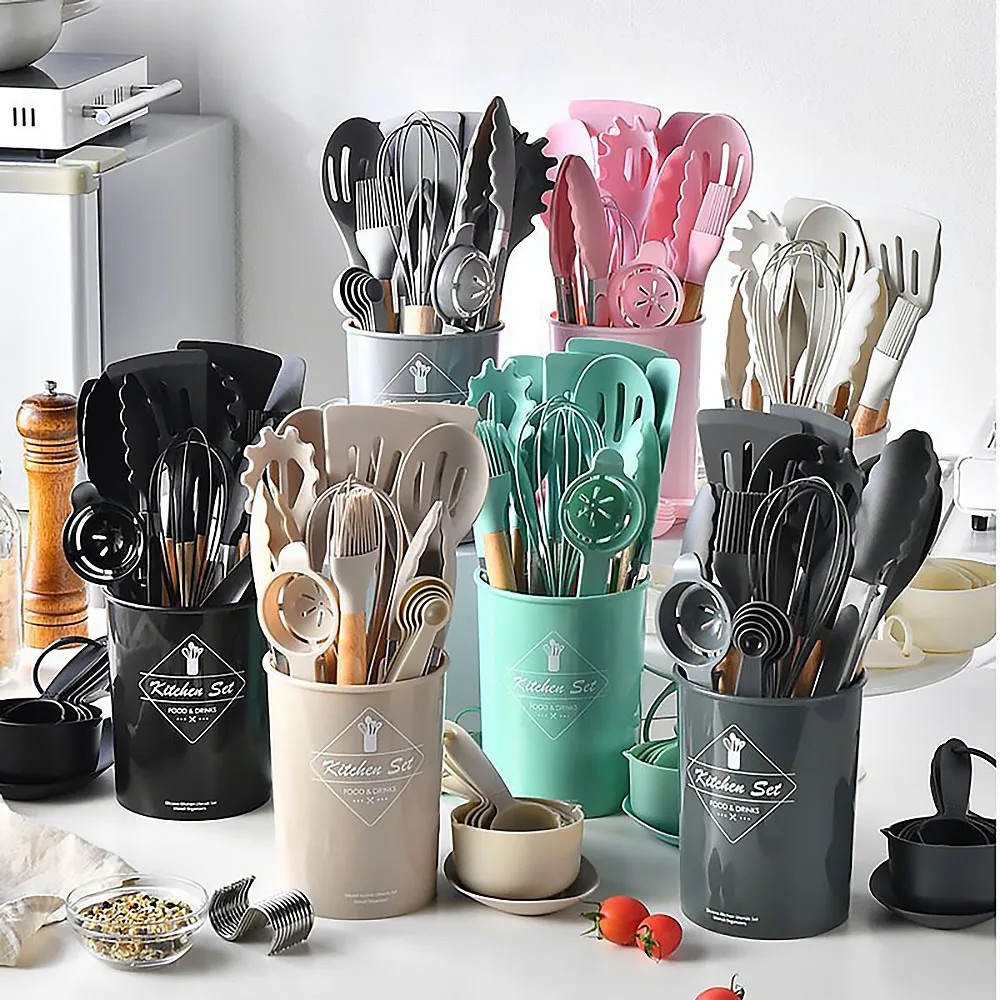 34Pcs Silicone Utensils Set Bl - Kitchen Gadgets Under $10 ulasan dan harga